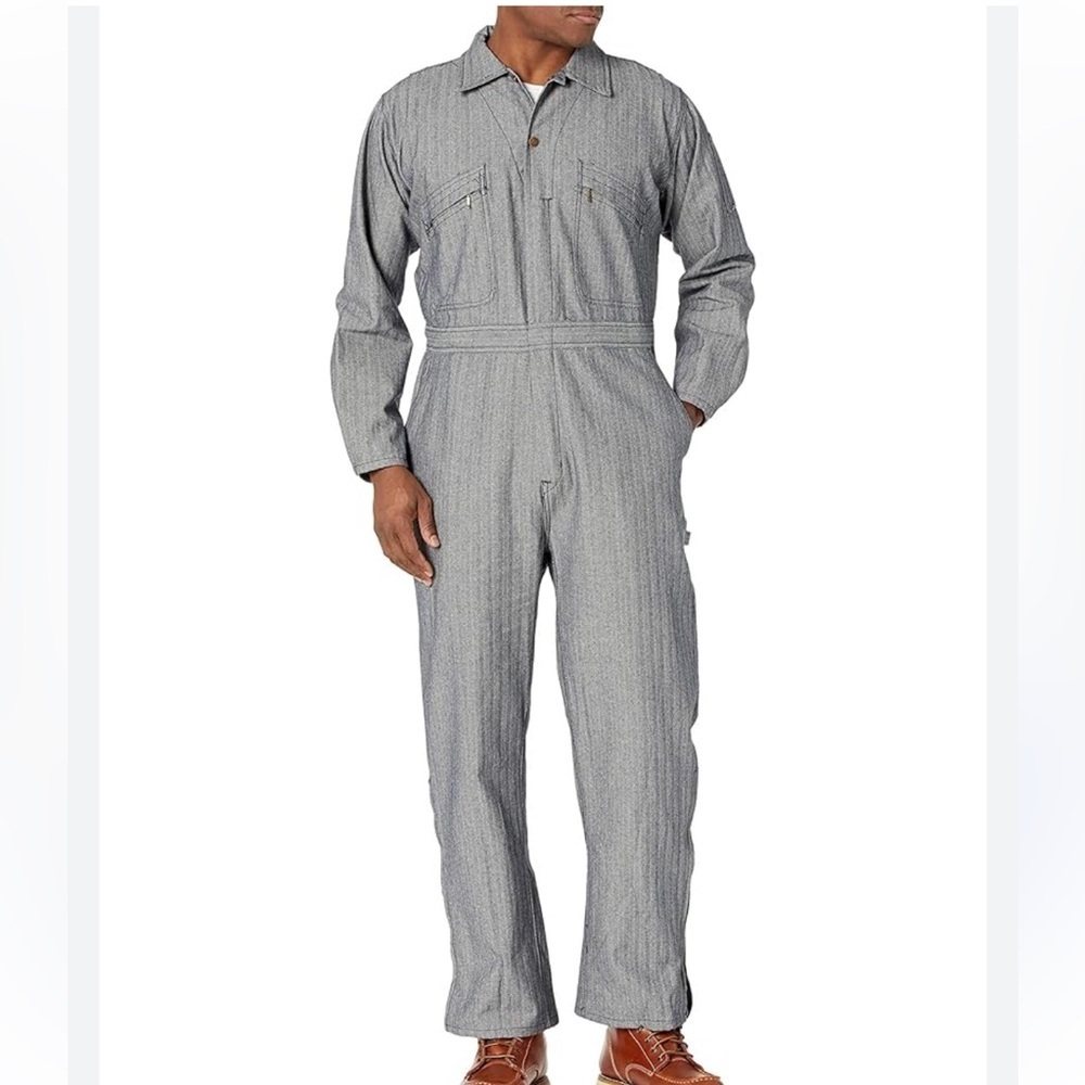 KEY apparel 48 regular fisher stripe deluxe made in the USA coveralls
